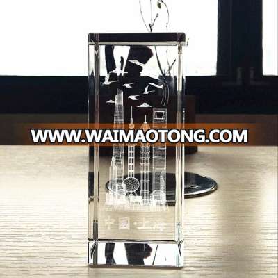 customized architecture Oriental Pearl Tower 3D laser engraving crystal model souvenir