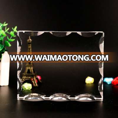 wholesale K9 clear 3d blank crystal picture photo frame for 3d laser engraving