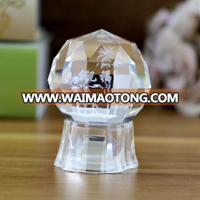 Creative various facet 3d laser engraving glass crystal souvenir gift