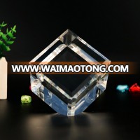 wholesale K9 clear rhombus shape crystal block cube