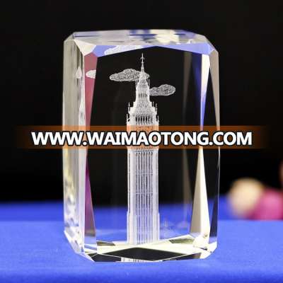 High quality k9 crystal glass cube 3d laser engraving towel crystal